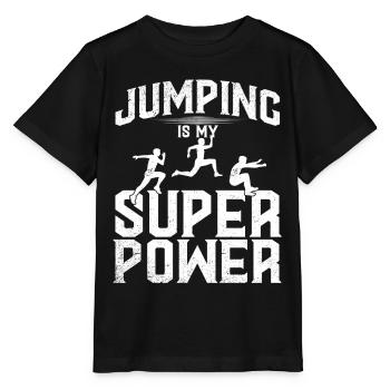 Long Jump Long Jump Jumping Is My Super Power - Stanley/Stella MINI CREATOR Kids’ T-Shirt - black - Front - Mikhail (115cm)