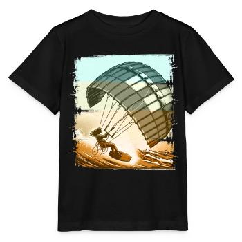 Kitesurf Kitesurfer Kiteboard - T-shirt bio MINI CREATOR Stanley/Stella Enfant - noir - Devant - Mikhail (115cm)