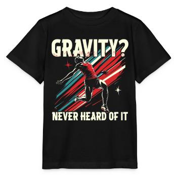 Saut en longueur, saut en longueur, gravité ? Jamais entendu parler de ça - T-shirt bio MINI CREATOR Stanley/Stella Enfant - noir - Devant - Mikhail (115cm)