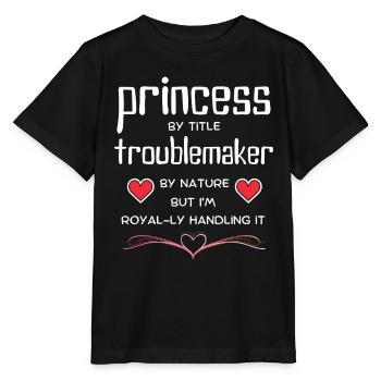 Princess TroubleMaker Tee - Stanley/Stella MINI CREATOR Kids’ T-Shirt - black - Front - Mikhail (115cm)