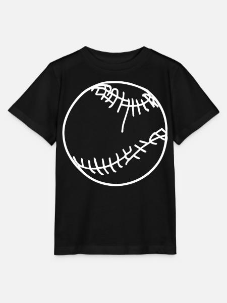 Baseball Ball Skizze - Stanley/Stella Kinder T-Shirt MINI CREATOR  - Schwarz