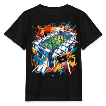 Tischkicker Tischfußball - Stanley/Stella Kinder T-Shirt MINI CREATOR  - Schwarz - Vorne - Mikhail (115cm)
