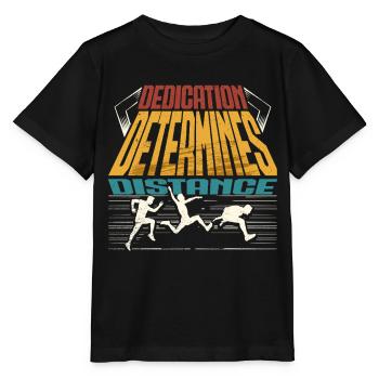 Weitsprung Dedication Determines Distance - Stanley/Stella Kinder T-Shirt MINI CREATOR  - Schwarz - Vorne - Mikhail (115cm)