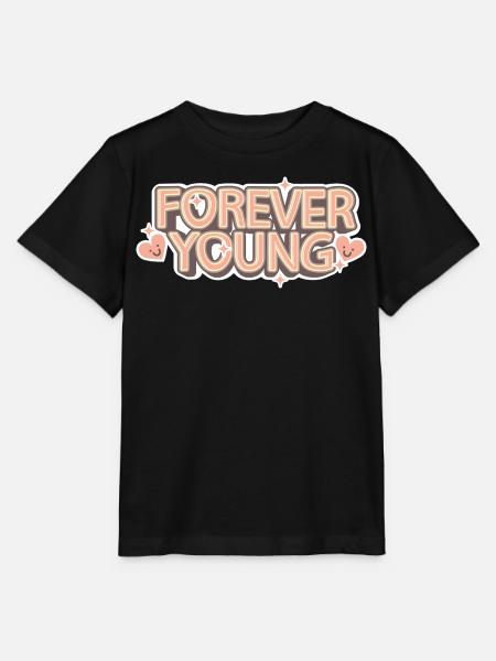 Forever Young – Verspielte Retro-Schrift - Stanley/Stella Kinder T-Shirt MINI CREATOR  - Schwarz