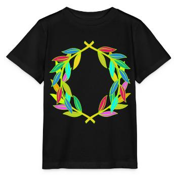 Couronne de laurier arc-en-ciel Laurier - T-shirt bio MINI CREATOR Stanley/Stella Enfant - noir - Devant - Mikhail (115cm)