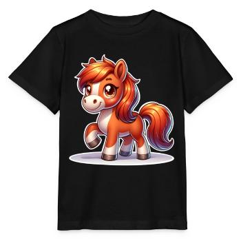Cheval - T-shirt bio MINI CREATOR Stanley/Stella Enfant - noir - Devant - Mikhail (115cm)