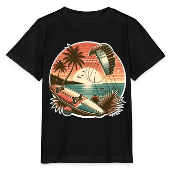 Kitesurfen Kitesurfer Kiteboard - Stanley/Stella Kinder T-Shirt MINI CREATOR  - Schwarz - Vorne - Mikhail (115cm)