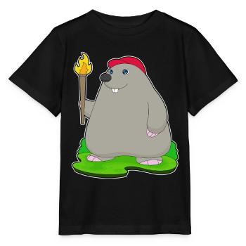 Torche taupe - T-shirt bio MINI CREATOR Stanley/Stella Enfant - noir - Devant - Mikhail (115cm)