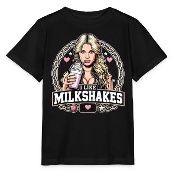 Milkshake Blonde Femme Blonde Cadeau - T-shirt bio MINI CREATOR Stanley/Stella Enfant - noir - Devant - Mikhail (115cm)