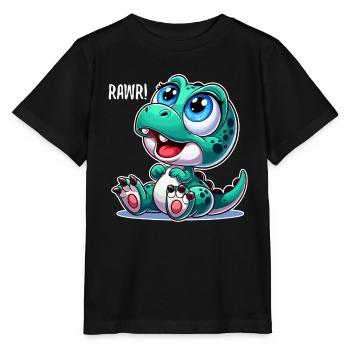 T-Rex Baby Dino Babydino Dinobaby Geschenk - Stanley/Stella Kinder T-Shirt MINI CREATOR  - Schwarz - Vorne - Mikhail (115cm)