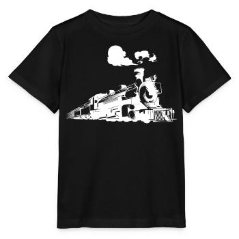 Dampflokomotive - Stanley/Stella Kinder T-Shirt MINI CREATOR  - Schwarz - Vorne - Mikhail (115cm)