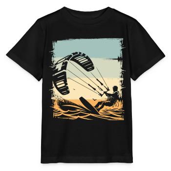 Kitesurf Kitesurfer Kiteboard - T-shirt bio MINI CREATOR Stanley/Stella Enfant - noir - Devant - Mikhail (115cm)