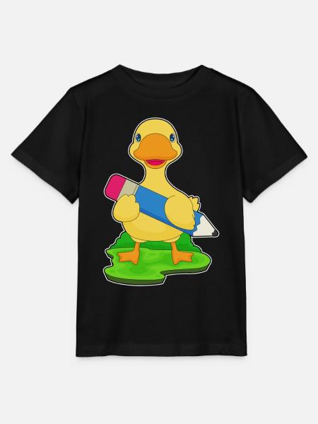Ente Schüler Bleistift Schule - Stanley/Stella Kinder T-Shirt MINI CREATOR - Schwarz