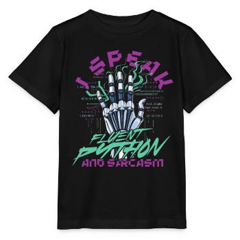 Linguiste informaticien, Python courant et sarcasme - T-shirt bio MINI CREATOR Stanley/Stella Enfant - noir - Devant - Mikhail (115cm)