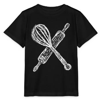 Rouleau à pâtisserie et batteur à main - T-shirt bio MINI CREATOR Stanley/Stella Enfant - noir - Devant - Mikhail (115cm)