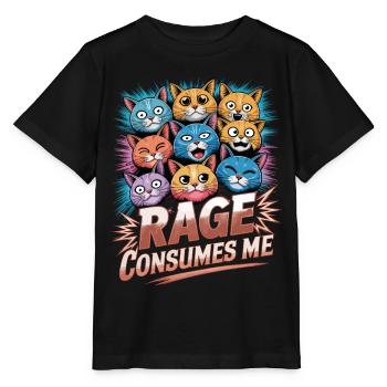 Rage Consumes Me Cat - Stanley/Stella MINI CREATOR Kids’ T-Shirt - black - Front - Mikhail (115cm)
