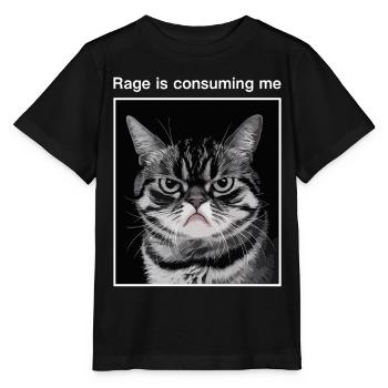 Rage Consumes Me Cat - Stanley/Stella MINI CREATOR Kids’ T-Shirt - black - Front - Mikhail (115cm)