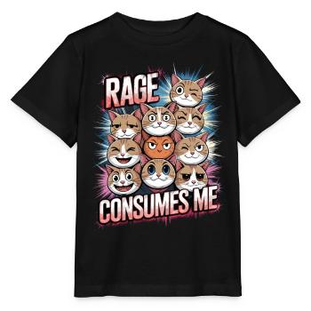 Rage Consumes Me Cat - Stanley/Stella MINI CREATOR Kids’ T-Shirt - black - Front - Mikhail (115cm)