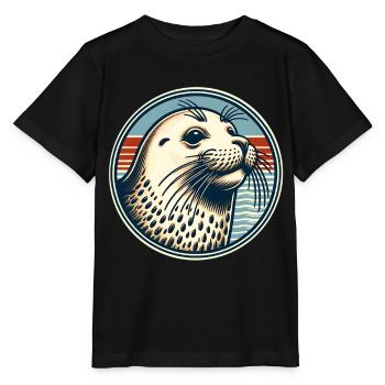 Seal seal - Stanley/Stella MINI CREATOR Kids’ T-Shirt - black - Front - Mikhail (115cm)