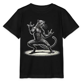 Rock-Panther – Metal and Power - Stanley/Stella MINI CREATOR Kids’ T-Shirt - black - Front - Mikhail (115cm)
