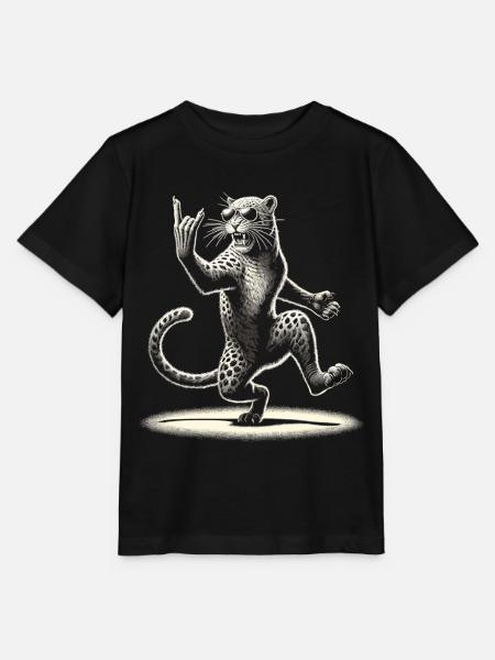 Rockiger Leopard – Wild & Laut - Stanley/Stella Kinder T-Shirt MINI CREATOR  - Schwarz