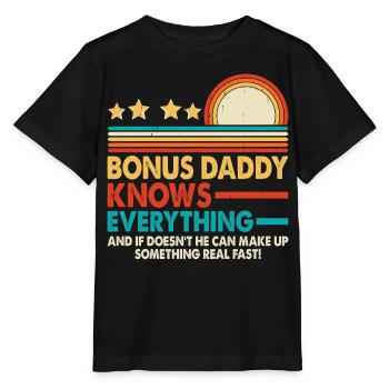 Bonus Papa - Stanley/Stella Kinder T-Shirt MINI CREATOR  - Schwarz - Vorne - Mikhail (115cm)