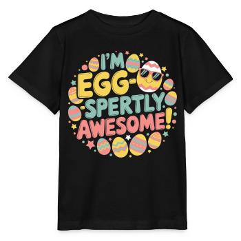 Ich bin eier-weise großartig – Ostergeschenk - Stanley/Stella Kinder T-Shirt MINI CREATOR  - Schwarz - Vorne - Mikhail (115cm)