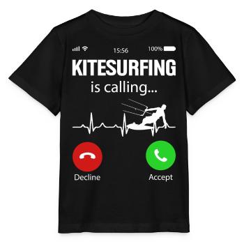 Kitesurfer Kiteboard Kitesurfen Kitesurf - Stanley/Stella Kinder T-Shirt MINI CREATOR  - Schwarz - Vorne - Mikhail (115cm)
