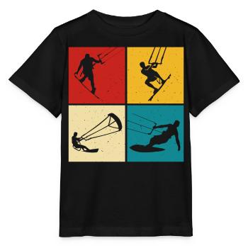 Kitesurfer Kiteboard Kitesurfen Kitesurf - Stanley/Stella Kinder T-Shirt MINI CREATOR  - Schwarz - Vorne - Mikhail (115cm)