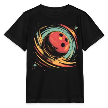 Retro Bowlingkugel - Stanley/Stella Kinder T-Shirt MINI CREATOR  - Schwarz - Vorne - Mikhail (115cm)
