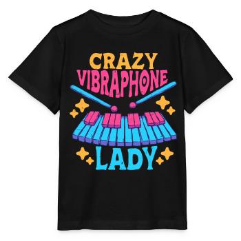 Vibraphon Marimba Crazy Vibraphone Lady - T-shirt bio MINI CREATOR Stanley/Stella Enfant - noir - Devant - Mikhail (115cm)