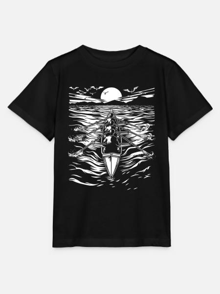 Rudern Skizze - Stanley/Stella Kinder T-Shirt MINI CREATOR - Schwarz