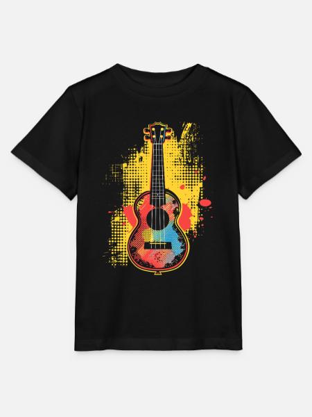 Ukulele Cartoon-Stil - Stanley/Stella Kinder T-Shirt MINI CREATOR - Schwarz