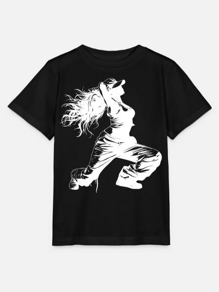 Breakdancerin Zeichnung - Stanley/Stella Kinder T-Shirt MINI CREATOR - Schwarz