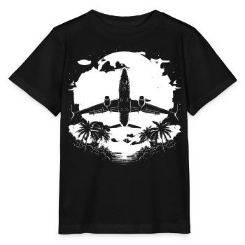 Croquis d’avion - T-shirt bio MINI CREATOR Stanley/Stella Enfant - noir - Devant - Mikhail (115cm)