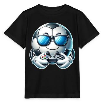 Football Gaming Gamer - Stanley/Stella MINI CREATOR Kids’ T-Shirt - black - Front - Mikhail (115cm)