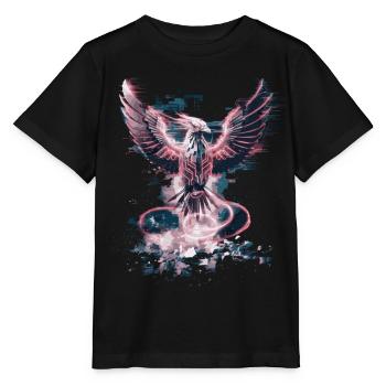 Cyber Phoenix – Digital Rebirth & Tech Ascension - Stanley/Stella MINI CREATOR Kids’ T-Shirt - black - Front - Mikhail (115cm)
