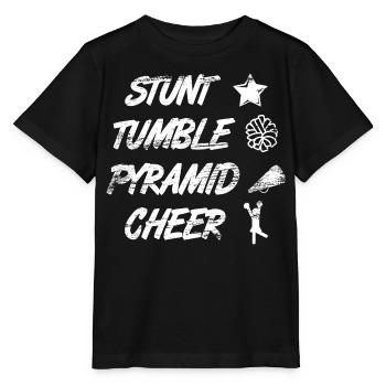 Stunt Tumble Pyramid Cheer - Stanley/Stella MINI CREATOR Kids’ T-Shirt - black - Front - Mikhail (115cm)