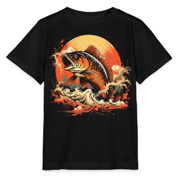 Fischerei Illustration - Stanley/Stella Kinder T-Shirt MINI CREATOR  - Schwarz - Vorne - Mikhail (115cm)