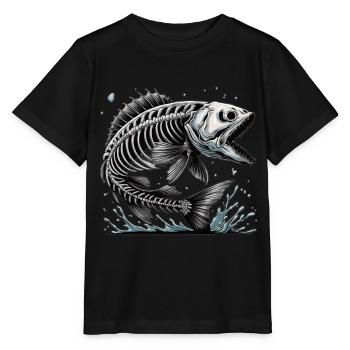Poisson osseux maléfique des profondeurs - T-shirt bio MINI CREATOR Stanley/Stella Enfant - noir - Devant - Mikhail (115cm)