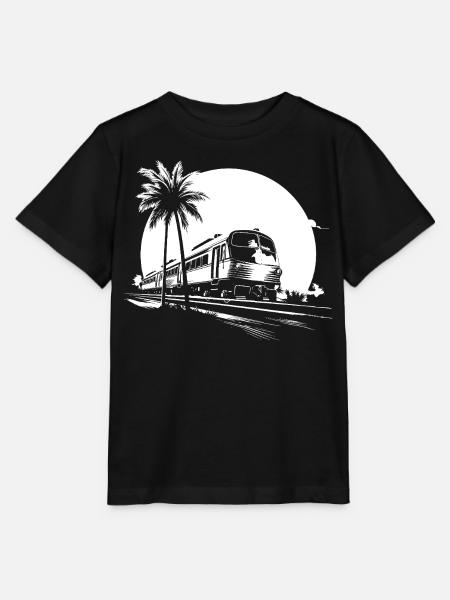 Zug Grafik - Stanley/Stella Kinder T-Shirt MINI CREATOR - Schwarz