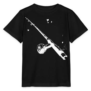 Angelrute Zeichnung - Stanley/Stella Kinder T-Shirt MINI CREATOR  - Schwarz - Vorne - Mikhail (115cm)