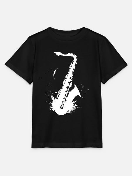 Saxophon Grafik - Stanley/Stella Kinder T-Shirt MINI CREATOR - Schwarz