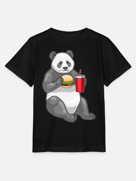 Panda Cheeseburger - Stanley/Stella Kinder T-Shirt MINI CREATOR - Schwarz
