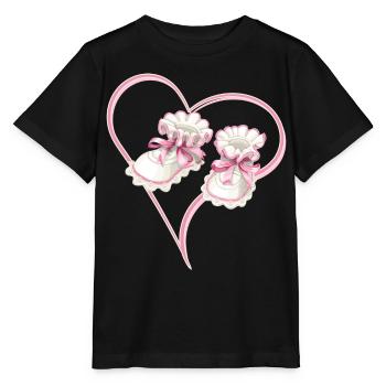 Coeur de bébé avec chaussures de bébé rose pour filles - T-shirt bio MINI CREATOR Stanley/Stella Enfant - noir - Devant - Mikhail (115cm)