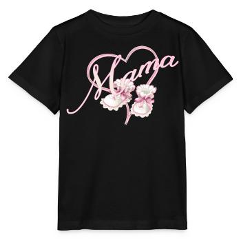 Maman avec coeur et chaussures bébé fille rose - T-shirt bio MINI CREATOR Stanley/Stella Enfant - noir - Devant - Mikhail (115cm)
