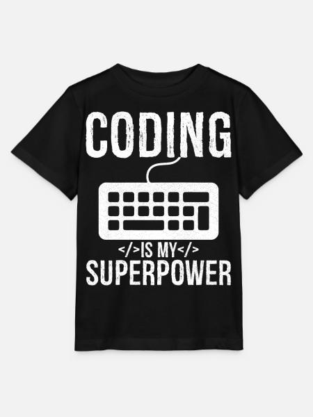 coding is my superpower - Stanley/Stella Kinder T-Shirt MINI CREATOR  - Schwarz