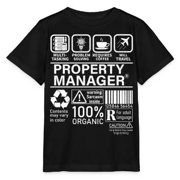 Résolution de problèmes multitâches de gestionnaire immobilier - T-shirt bio MINI CREATOR Stanley/Stella Enfant - noir - Devant - Mikhail (115cm)