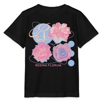 Regina Florum – Design de rose inhabituel - T-shirt bio MINI CREATOR Stanley/Stella Enfant - noir - Devant - Mikhail (115cm)
