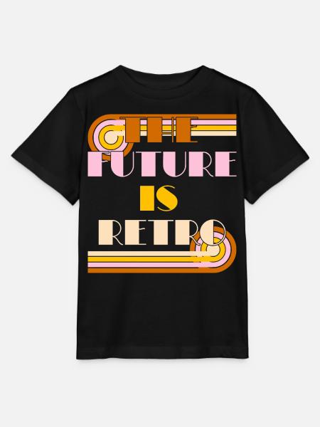 The Future is Retro – 70s Nostalgia Statement - Stanley/Stella MINI CREATOR Kids’ T-Shirt - black